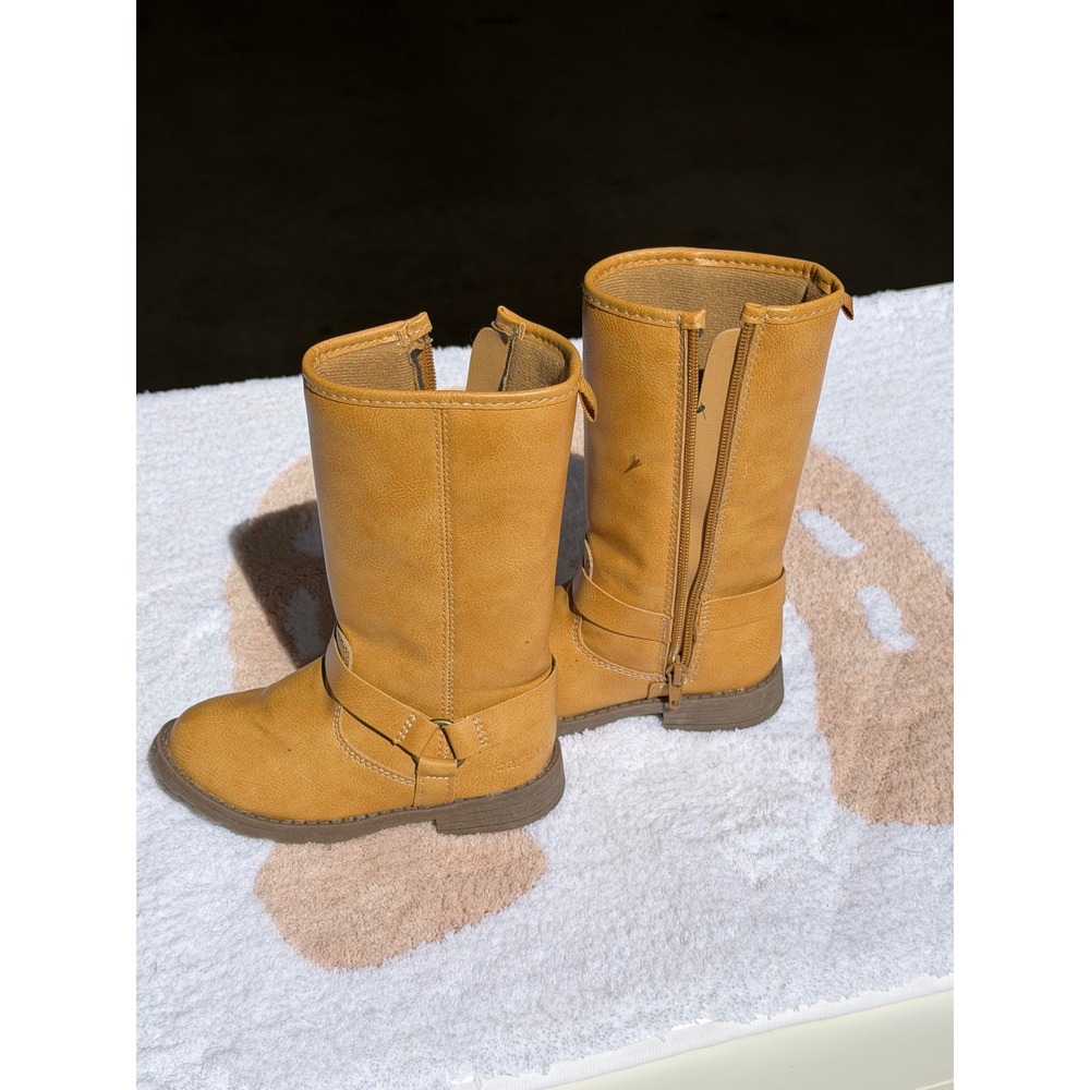 Carters Liat Toddler Girls Tan Faux Leather Riding Boots Size 10M CF24S11H